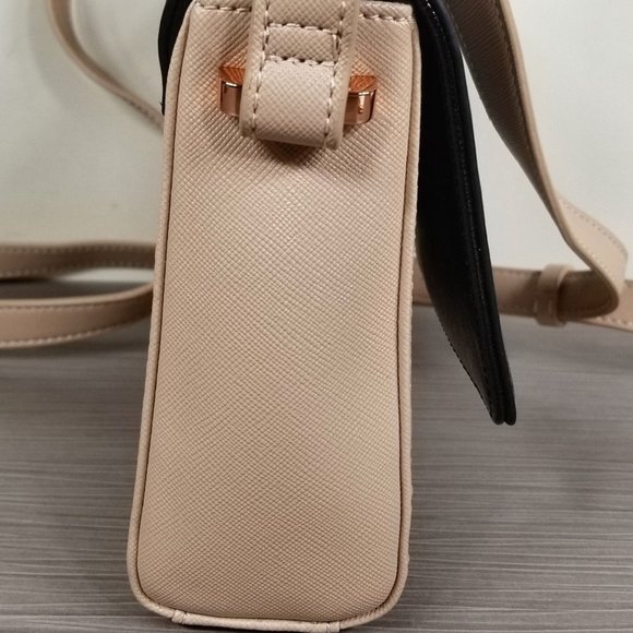 Ted Baker London Faux Leather Crossbody Bag, Beige & Black - Picture 4 of 12